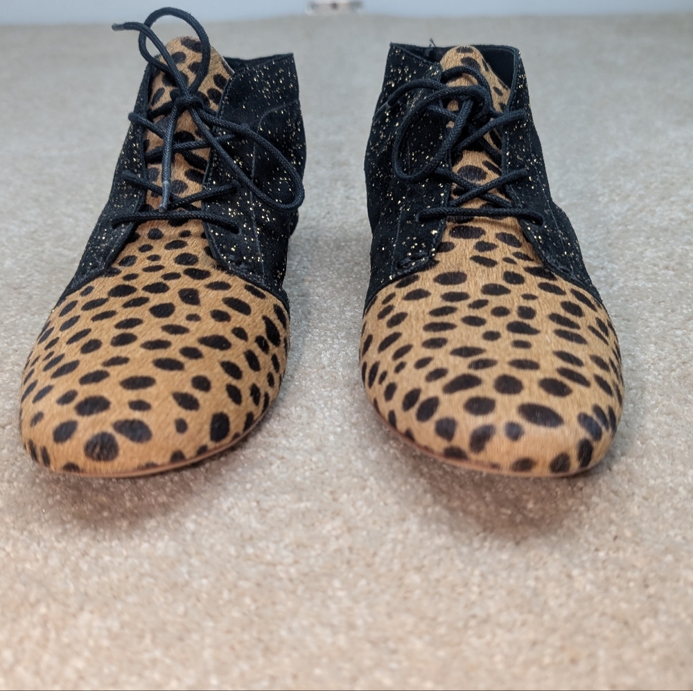 Loeffler Randal Ankle Calf Hair Booties Size 8.5